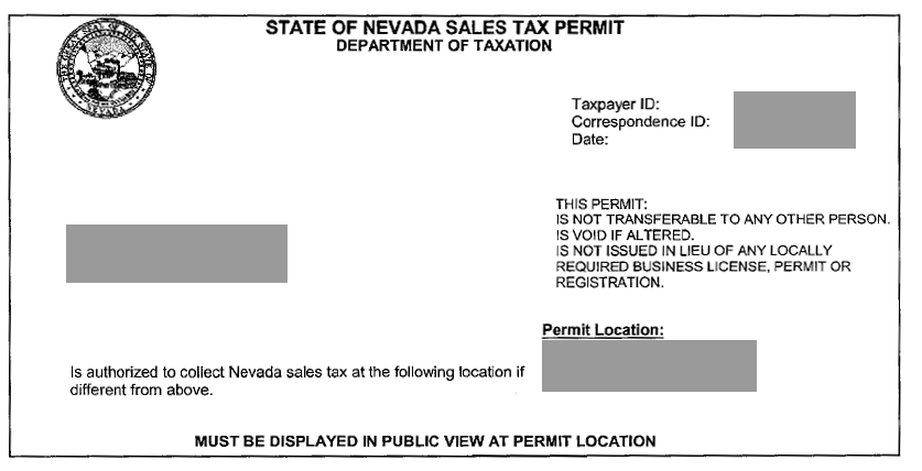 Resale/Sales Tax License — Agron LLC